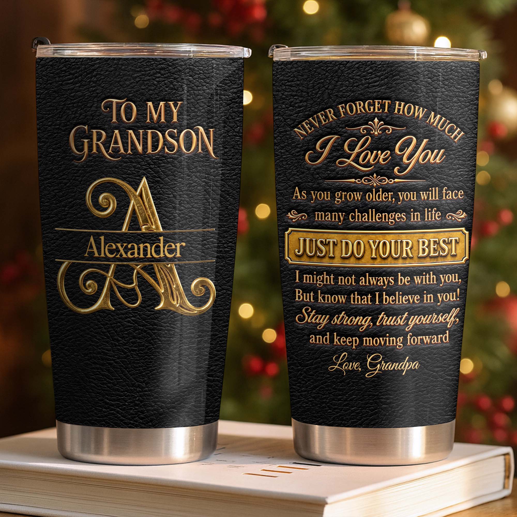 Personalized 20oz Stainless Steel Tumbler for Grandson Gift