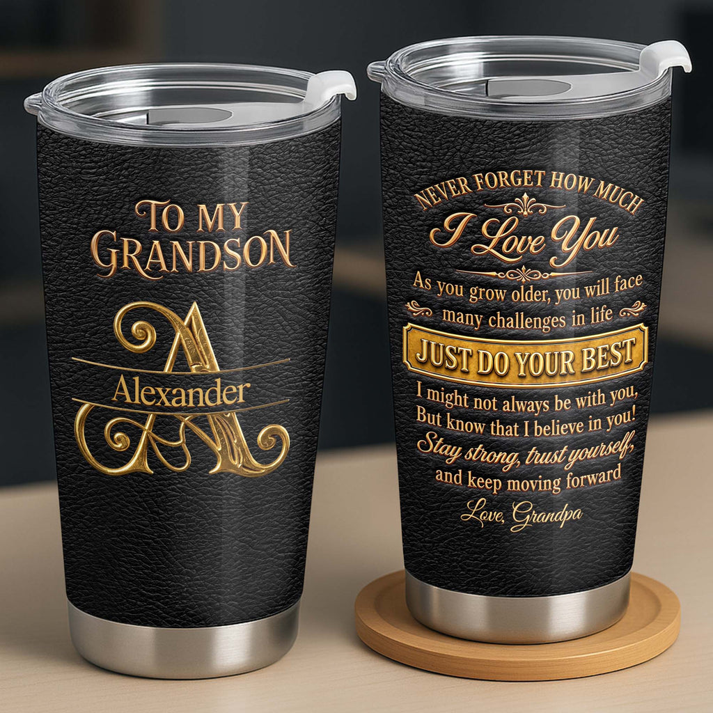 Personalized 20oz Stainless Steel Tumbler for Grandson Gift