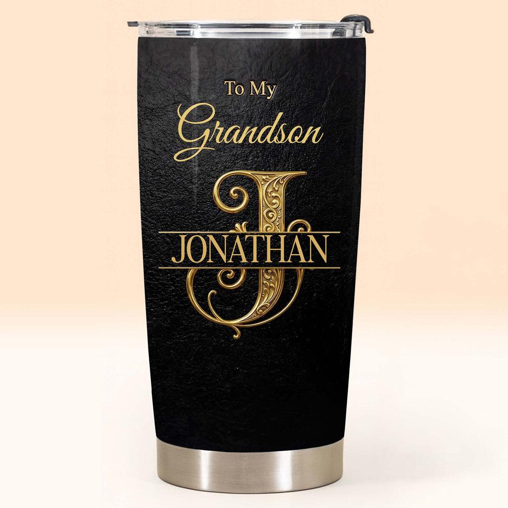 Personalized Monogram Initial Tumbler for Grandson 20oz 30oz Tumbler GradoCreations