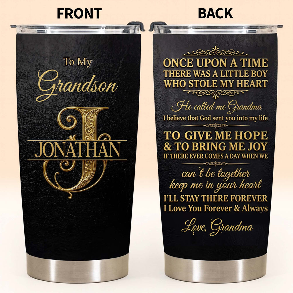 Personalized Monogram Initial Tumbler for Grandson 20oz 30oz Tumbler GradoCreations