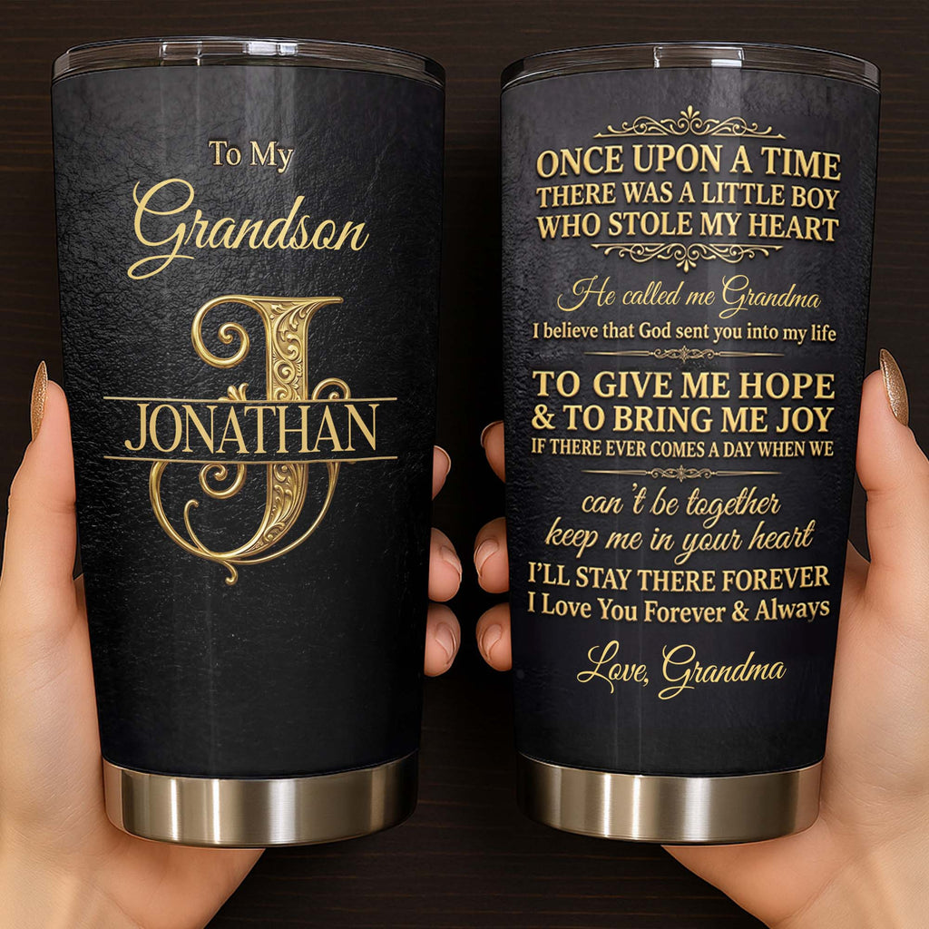 Personalized Monogram Initial Tumbler for Grandson 20oz 30oz Tumbler GradoCreations
