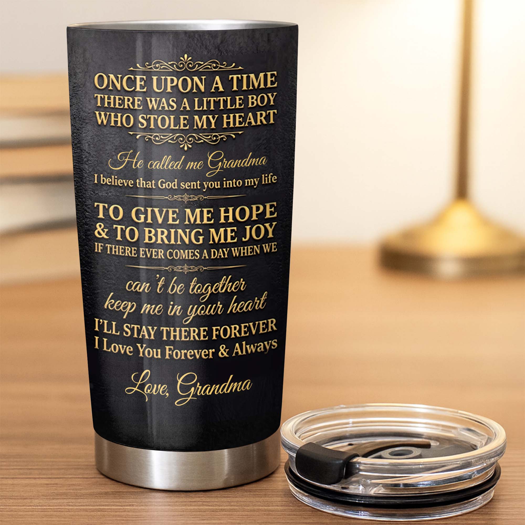 Personalized Monogram Initial Tumbler for Grandson 20oz 30oz Tumbler GradoCreations