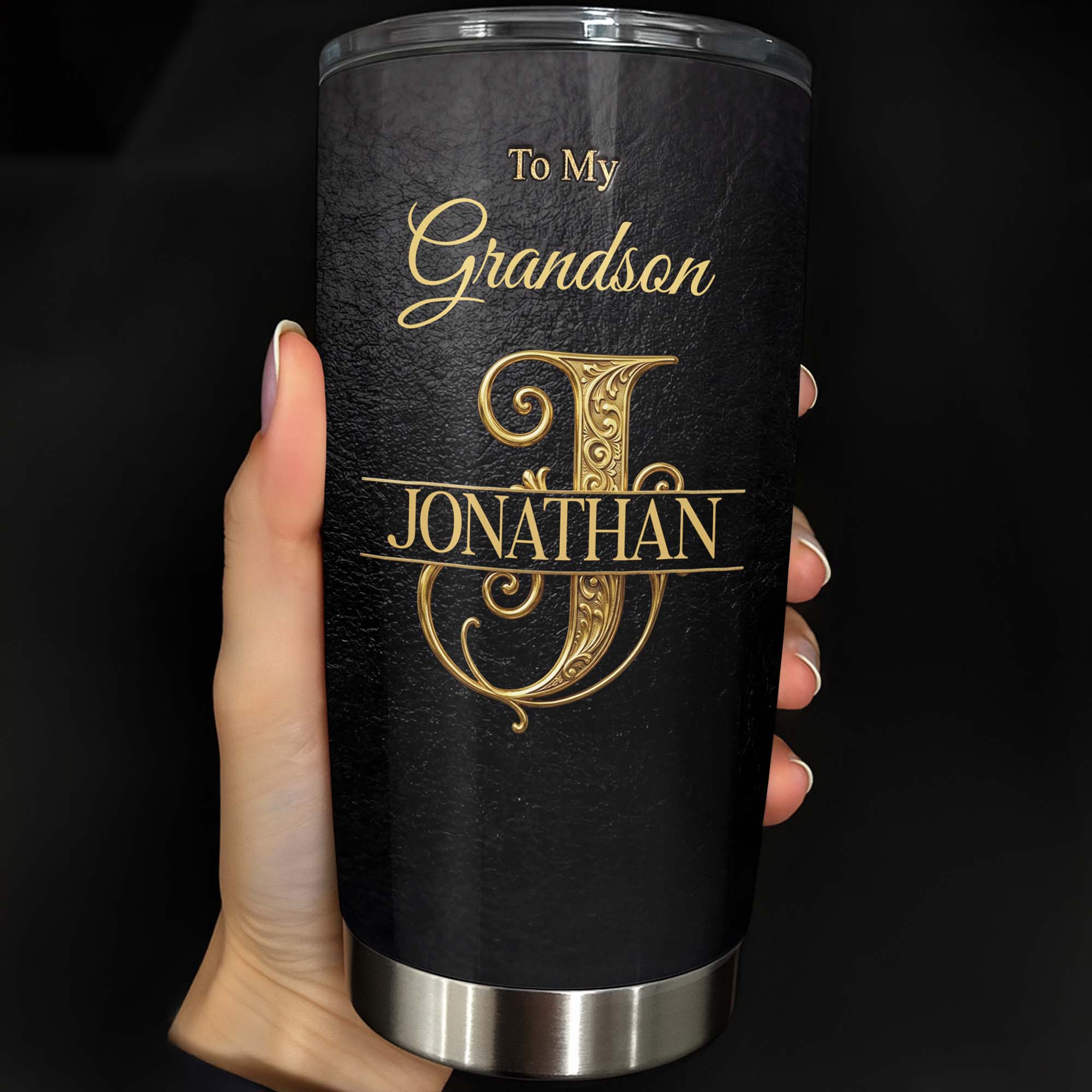 Personalized Monogram Initial Tumbler for Grandson 20oz 30oz Tumbler GradoCreations
