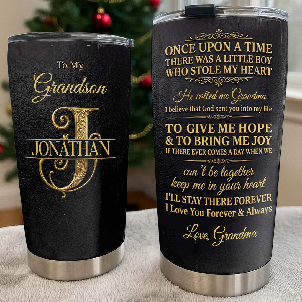 Personalized Monogram Initial Tumbler for Grandson 20oz 30oz Tumbler GradoCreations