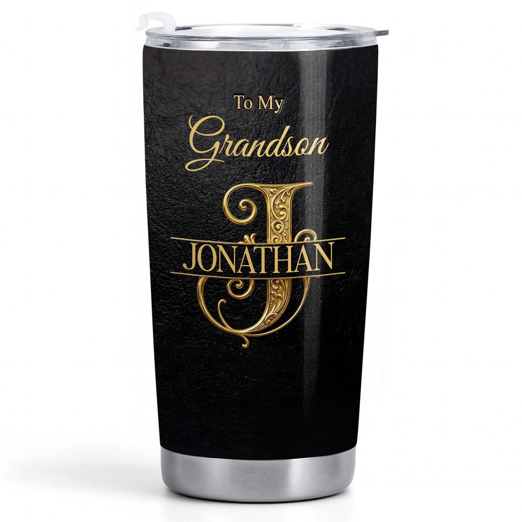 Personalized Monogram Initial Tumbler for Grandson 20oz 30oz Tumbler GradoCreations