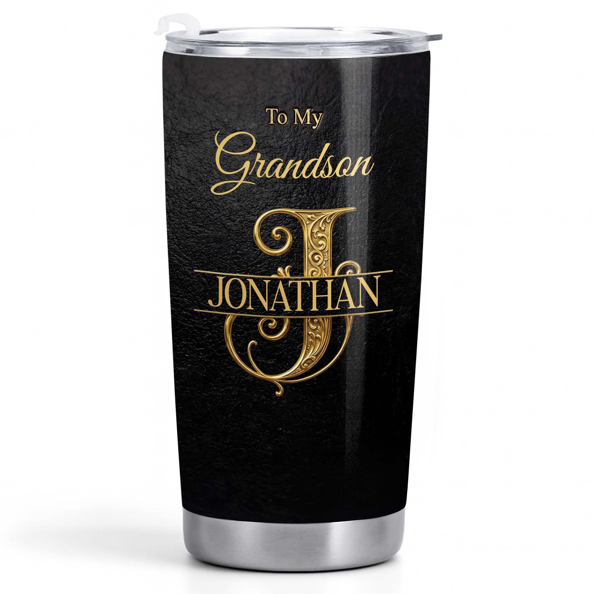 Personalized Monogram Initial Tumbler for Grandson 20oz 30oz Tumbler GradoCreations