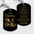 Personalized Stainless Steel Keychain for Grandson Gift Idea Stainless Steel Keychain GradoCreations