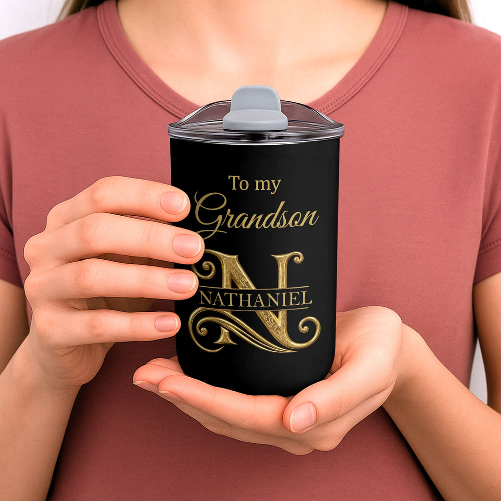 Personalized Stainless Steel Tumbler Custom Monogram Gift for Grandson 10oz tumbler GradoCreations