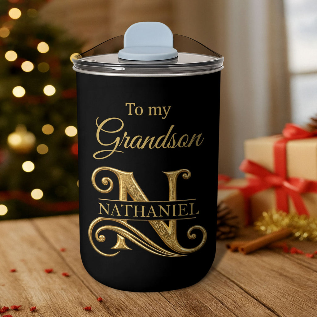 Personalized Stainless Steel Tumbler Custom Monogram Gift for Grandson 10oz tumbler GradoCreations