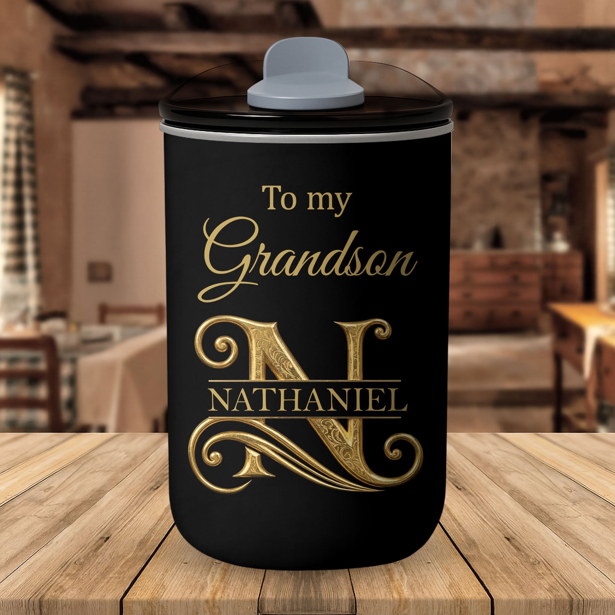 Personalized Stainless Steel Tumbler Custom Monogram Gift for Grandson 10oz tumbler GradoCreations