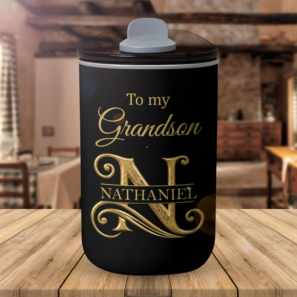 Personalized Stainless Steel Tumbler Custom Monogram Gift for Grandson 10oz tumbler GradoCreations