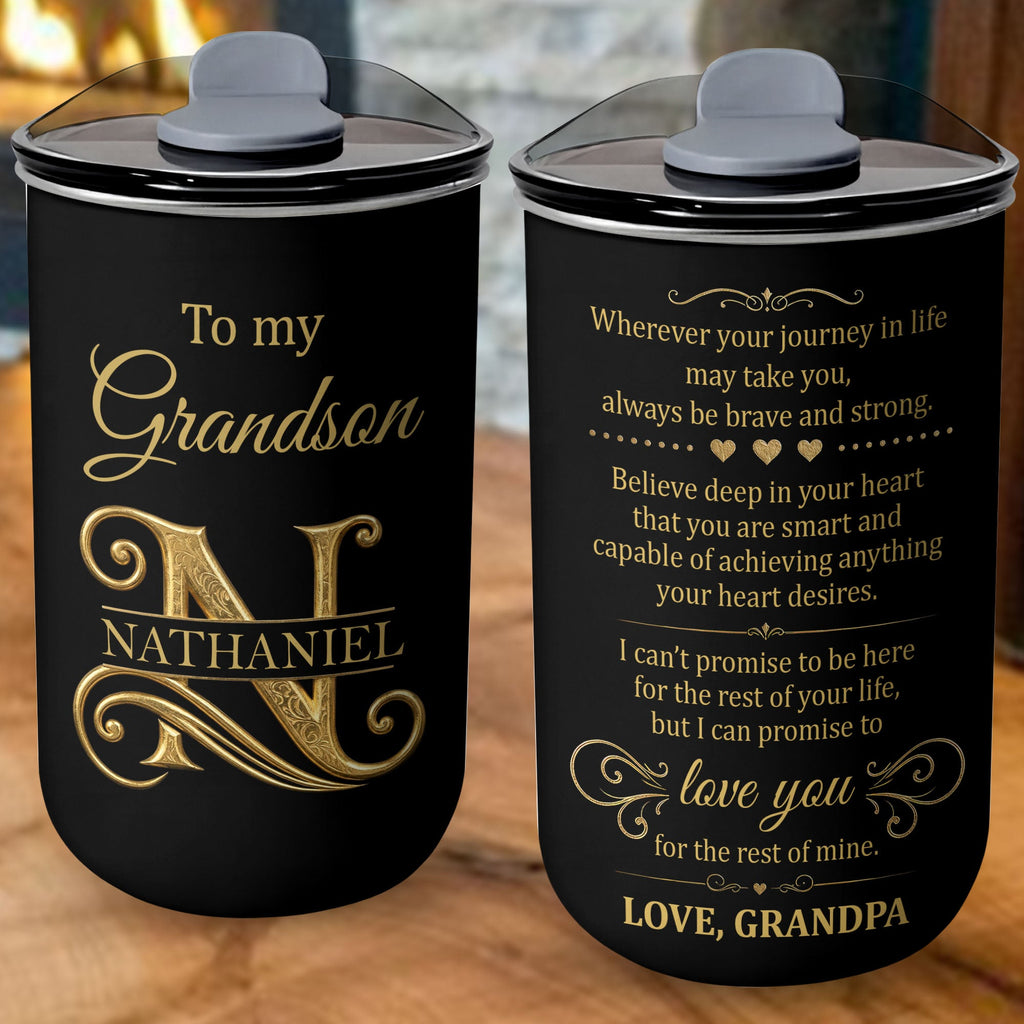 Personalized Stainless Steel Tumbler Custom Monogram Gift for Grandson 10oz tumbler GradoCreations
