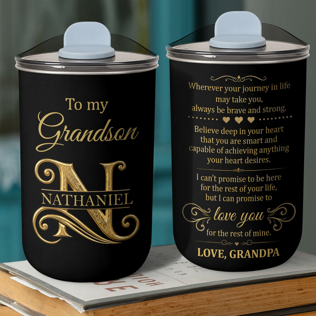 Personalized Stainless Steel Tumbler Custom Monogram Gift for Grandson 10oz tumbler GradoCreations