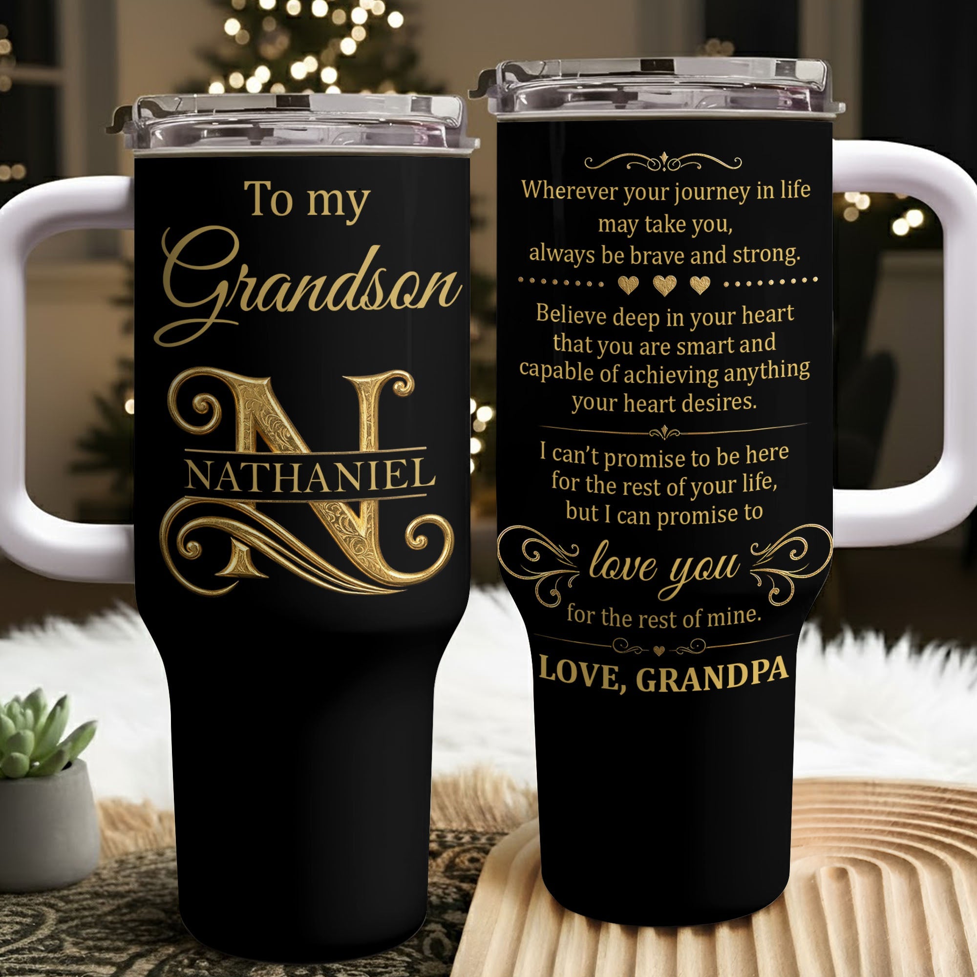 Personalized 40oz Tumbler Custom Name Gift for Grandson 40oz Tumbler GradoCreations