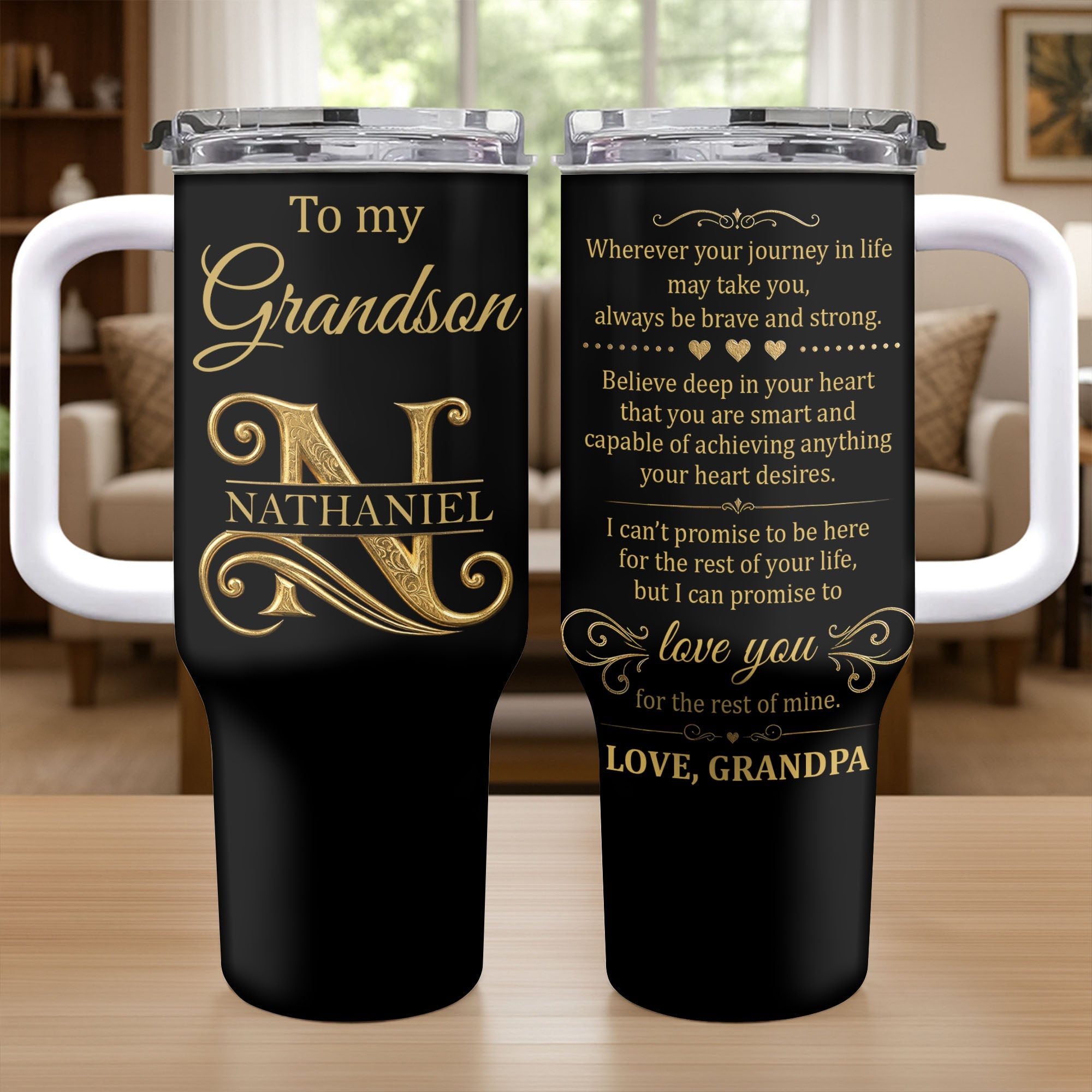 Personalized 40oz Tumbler Custom Name Gift for Grandson 40oz Tumbler GradoCreations