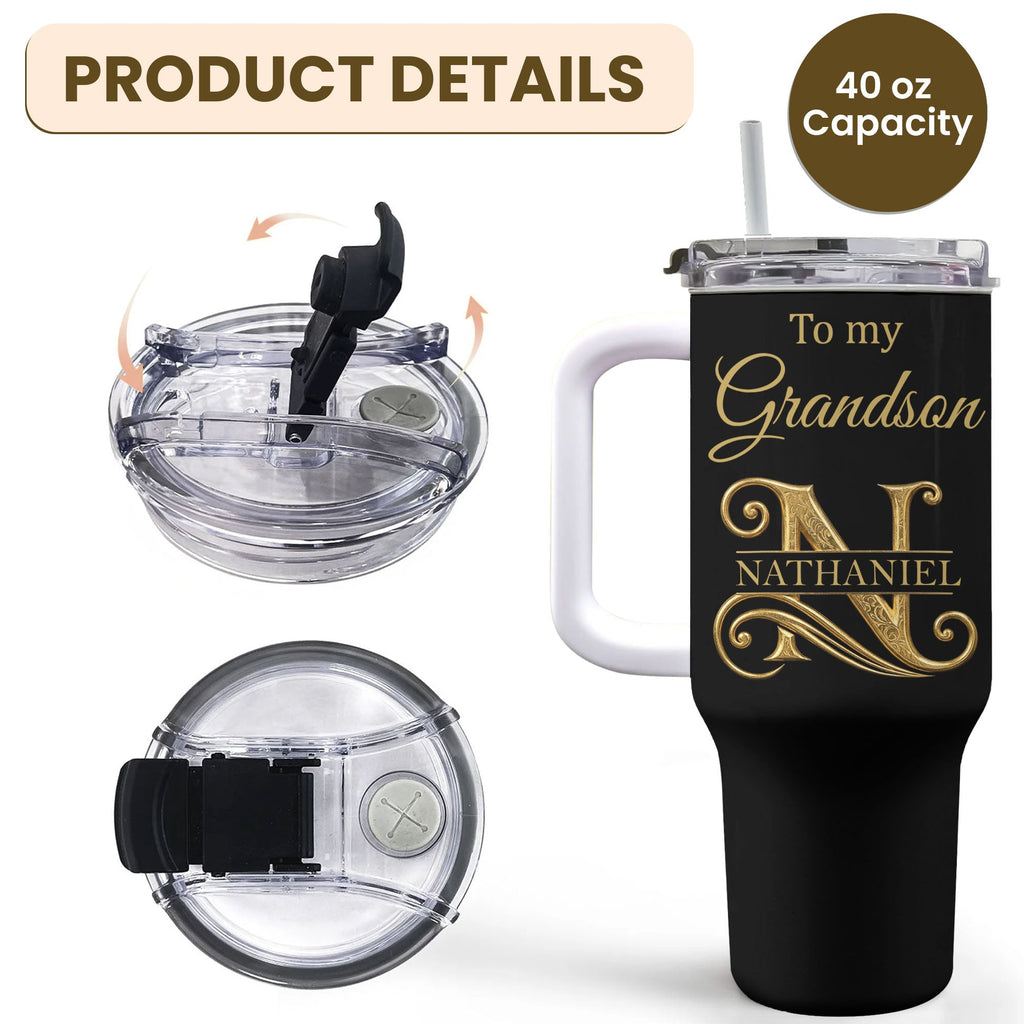 Personalized 40oz Tumbler Custom Name Gift for Grandson 40oz Tumbler GradoCreations