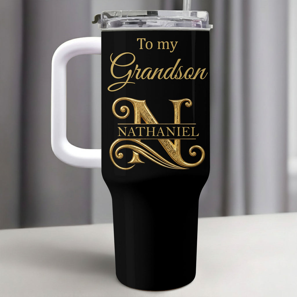 Personalized 40oz Tumbler Custom Name Gift for Grandson 40oz Tumbler GradoCreations