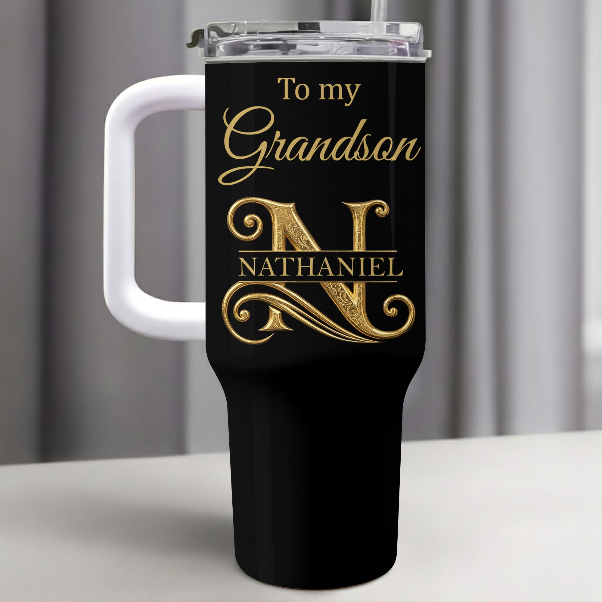 Personalized 40oz Tumbler Custom Name Gift for Grandson 40oz Tumbler GradoCreations