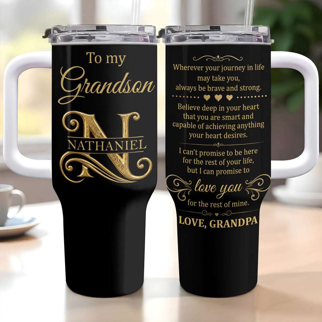 Personalized 40oz Tumbler Custom Name Gift for Grandson 40oz Tumbler GradoCreations
