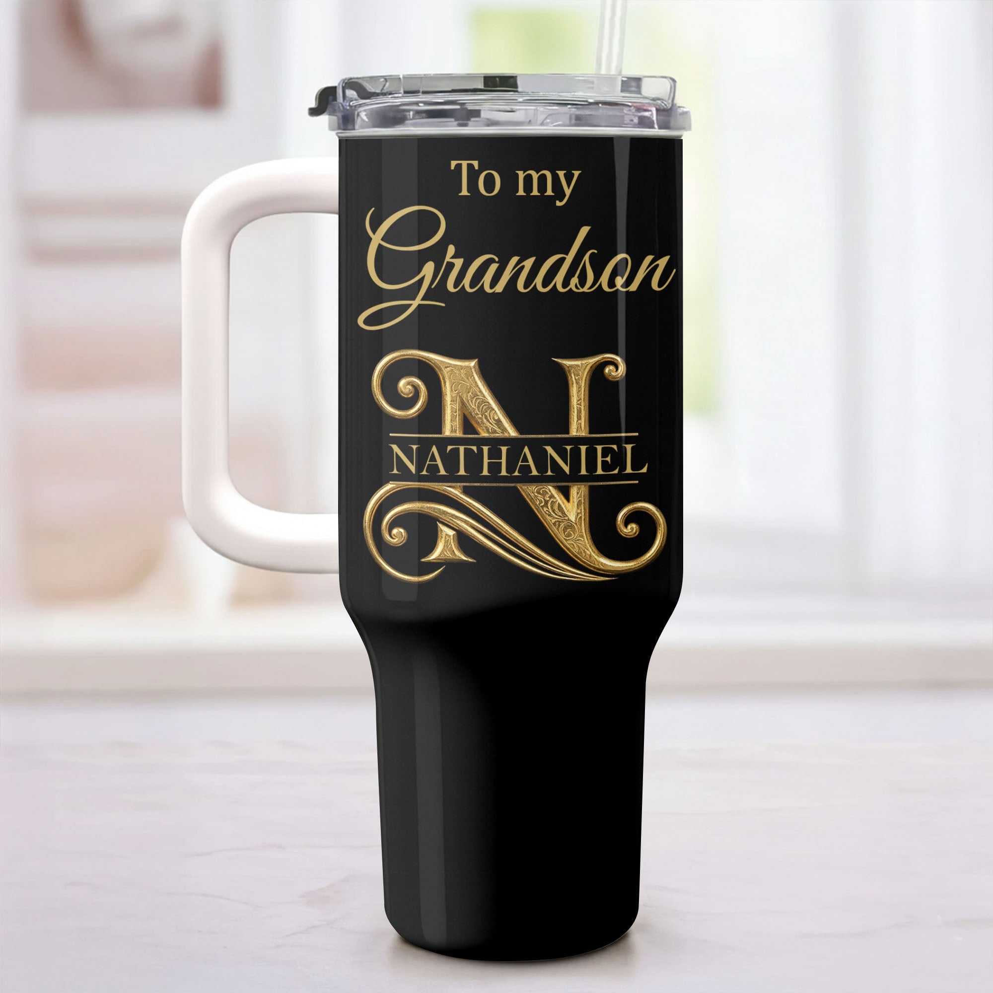 Personalized 40oz Tumbler Custom Name Gift for Grandson 40oz Tumbler GradoCreations