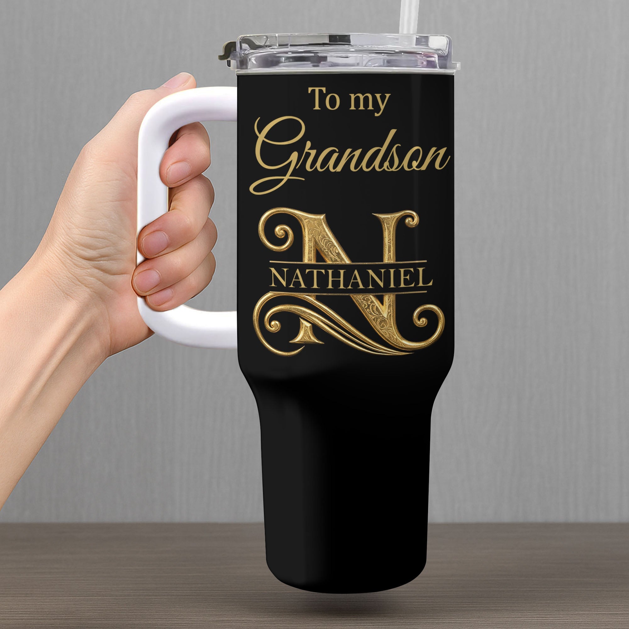 Personalized 40oz Tumbler Custom Name Gift for Grandson 40oz Tumbler GradoCreations