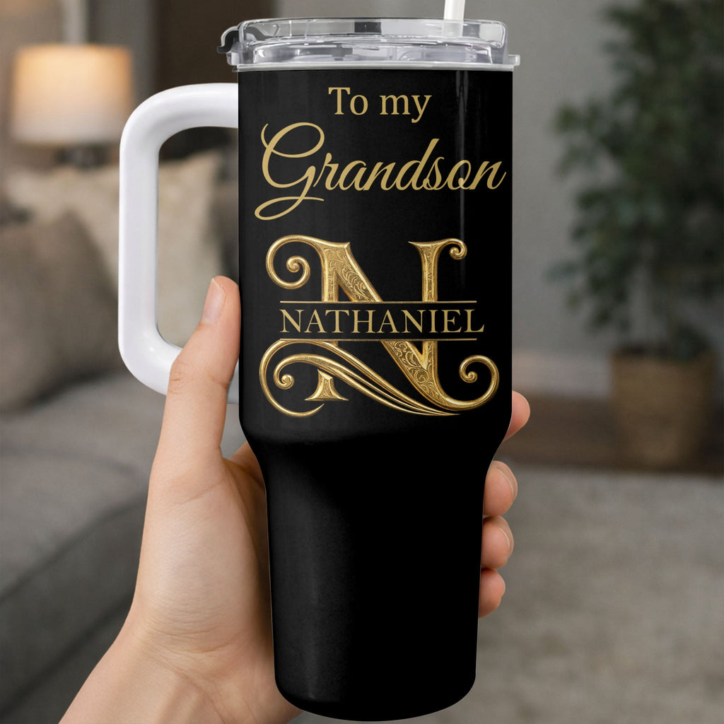 Personalized 40oz Tumbler Custom Name Gift for Grandson 40oz Tumbler GradoCreations