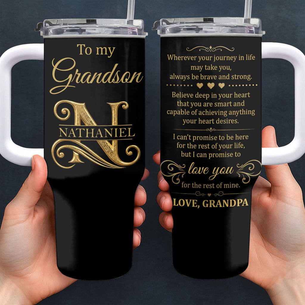 Personalized 40oz Tumbler Custom Name Gift for Grandson 40oz Tumbler GradoCreations