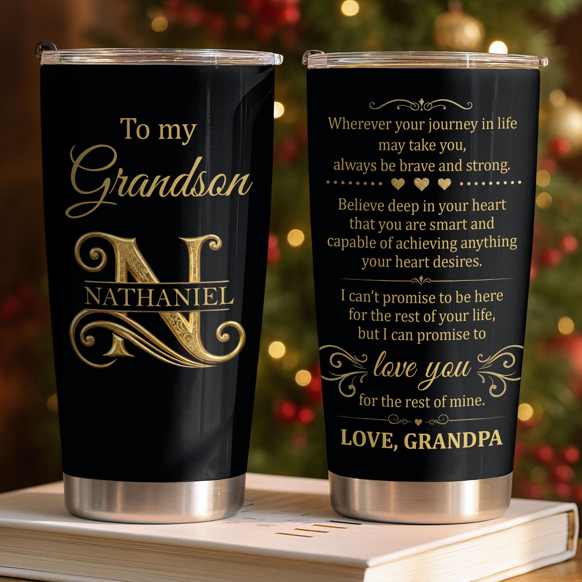 Personalized 20oz Stainless Steel Tumbler Gift for Grandson 20oz Tumbler GradoCreations