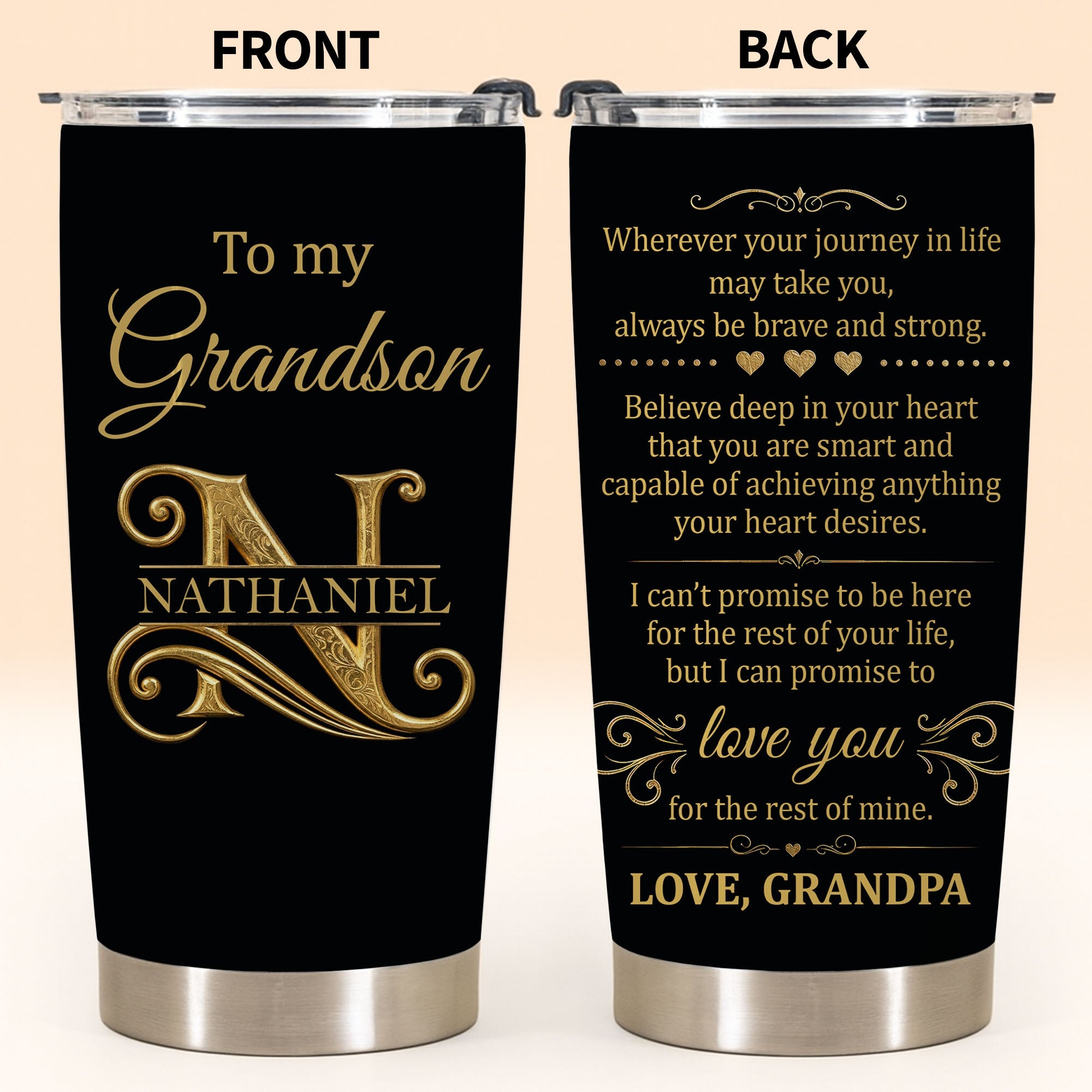 Personalized 20oz Stainless Steel Tumbler Gift for Grandson 20oz Tumbler GradoCreations