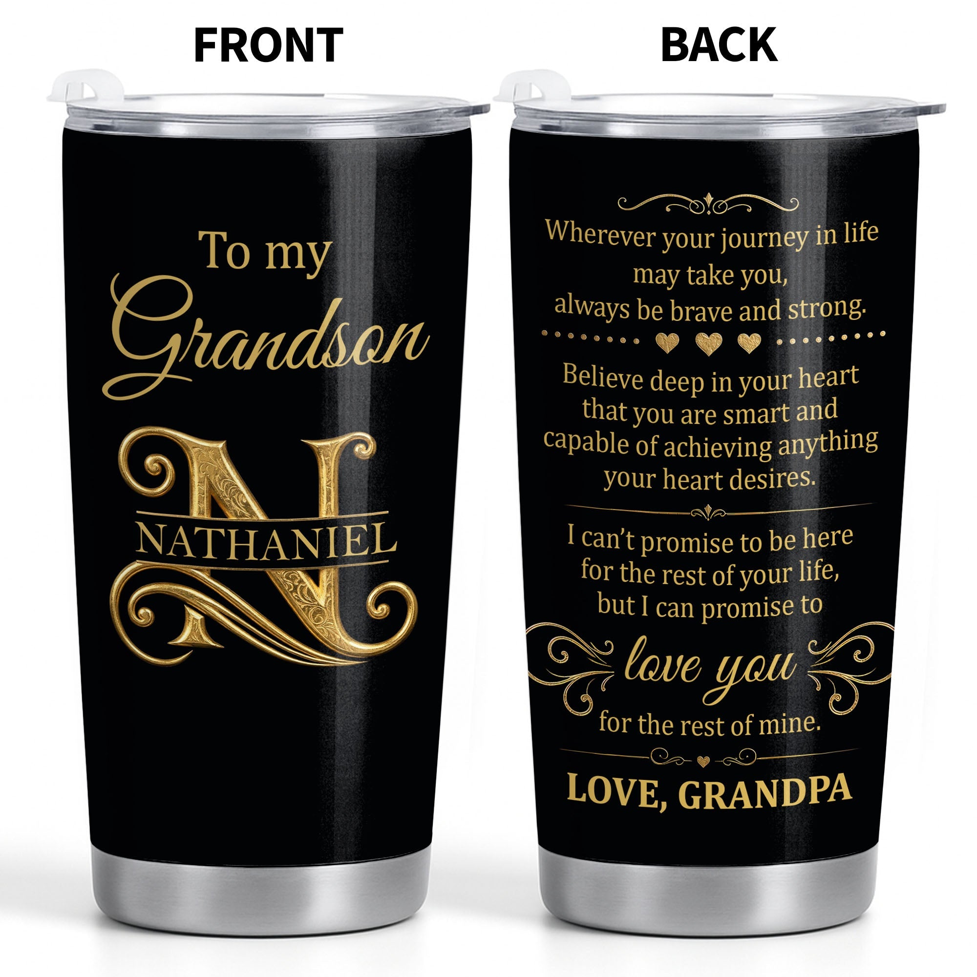 Personalized 20oz Stainless Steel Tumbler Gift for Grandson 20oz Tumbler GradoCreations