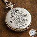 Personalized Silver-Plated Pocket Watch for Grandson Gift Pocket Watch GradoCreations
