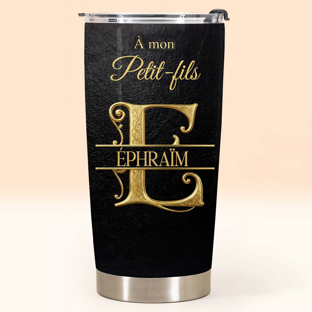 Personalized Stainless Steel Tumbler Custom Monogram Gift for Grandson Tumbler GradoCreations