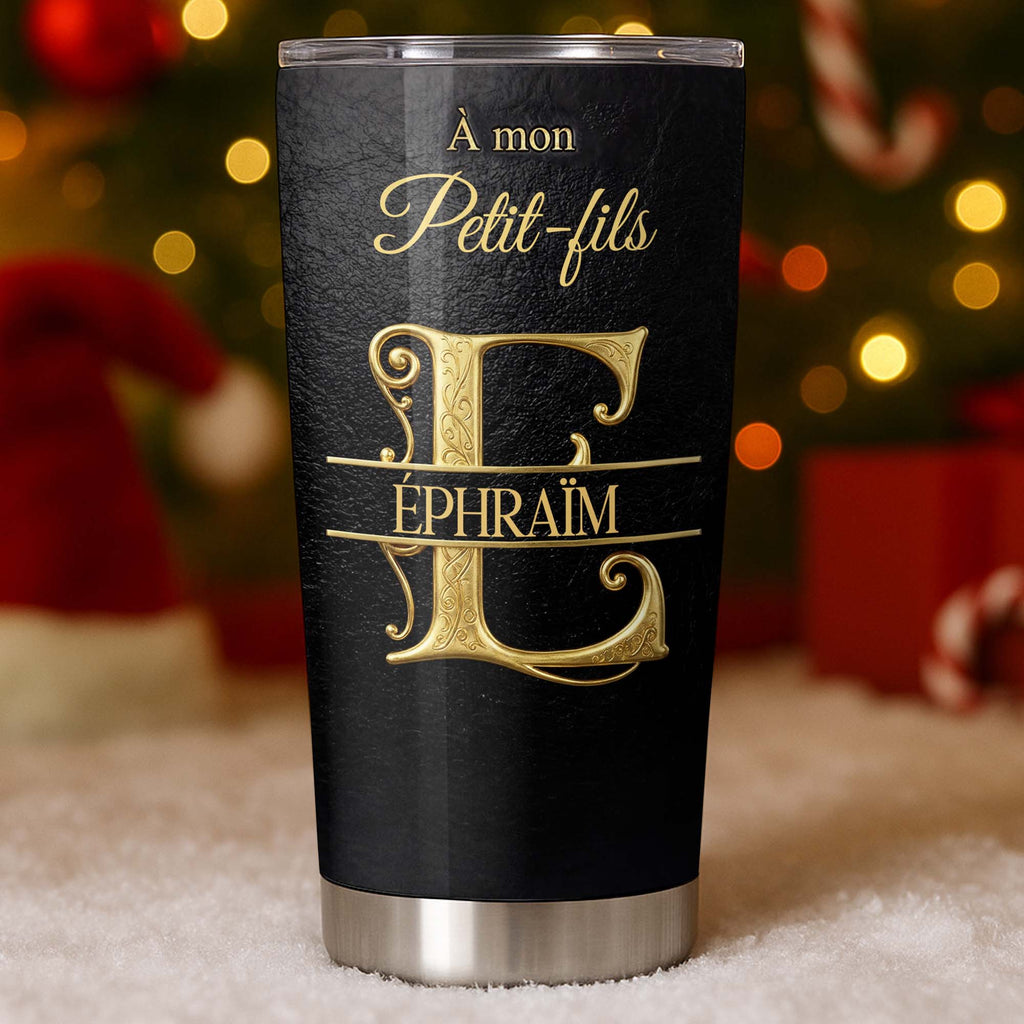 Personalized Stainless Steel Tumbler Custom Monogram Gift for Grandson Tumbler GradoCreations