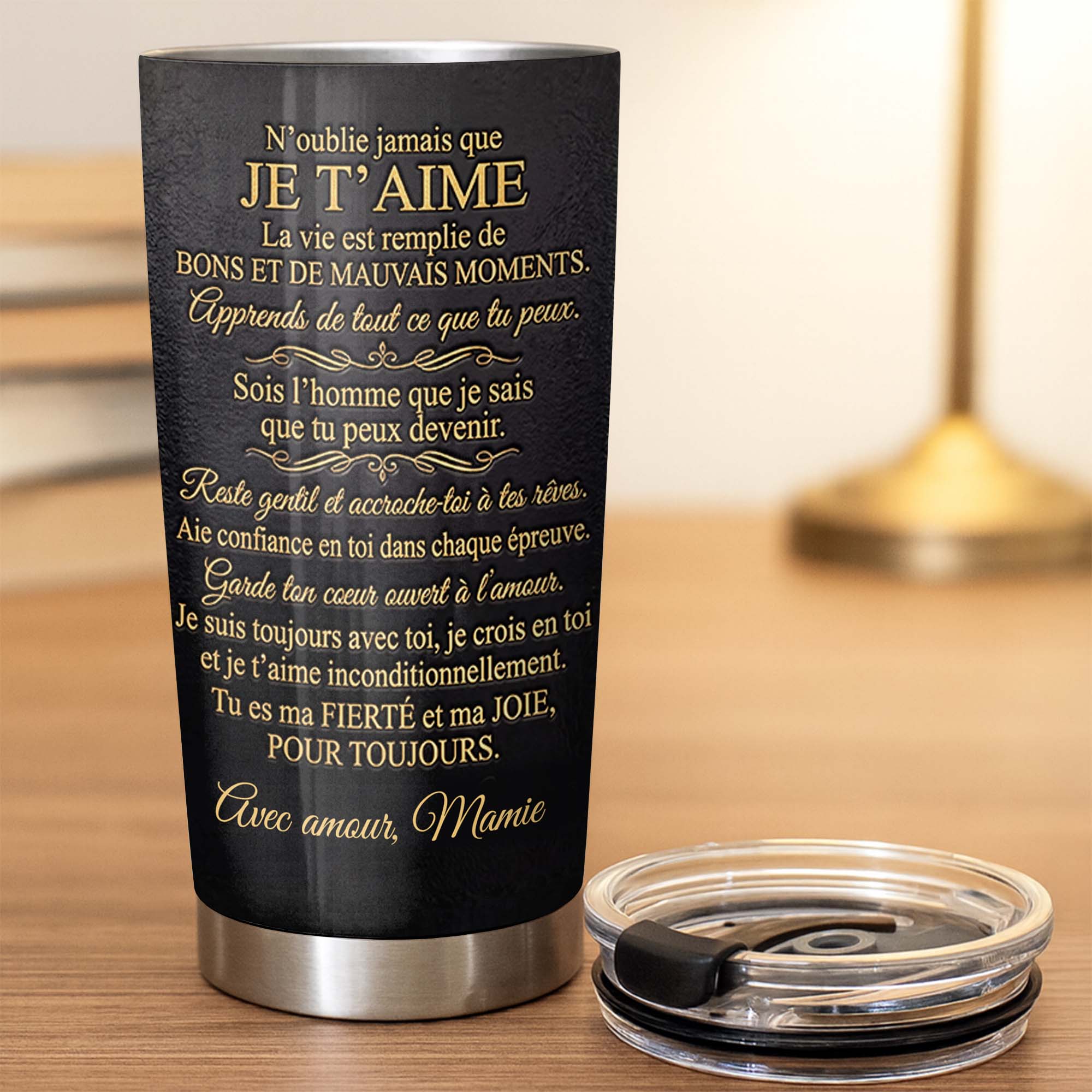 Personalized Stainless Steel Tumbler Custom Monogram Gift for Grandson Tumbler GradoCreations