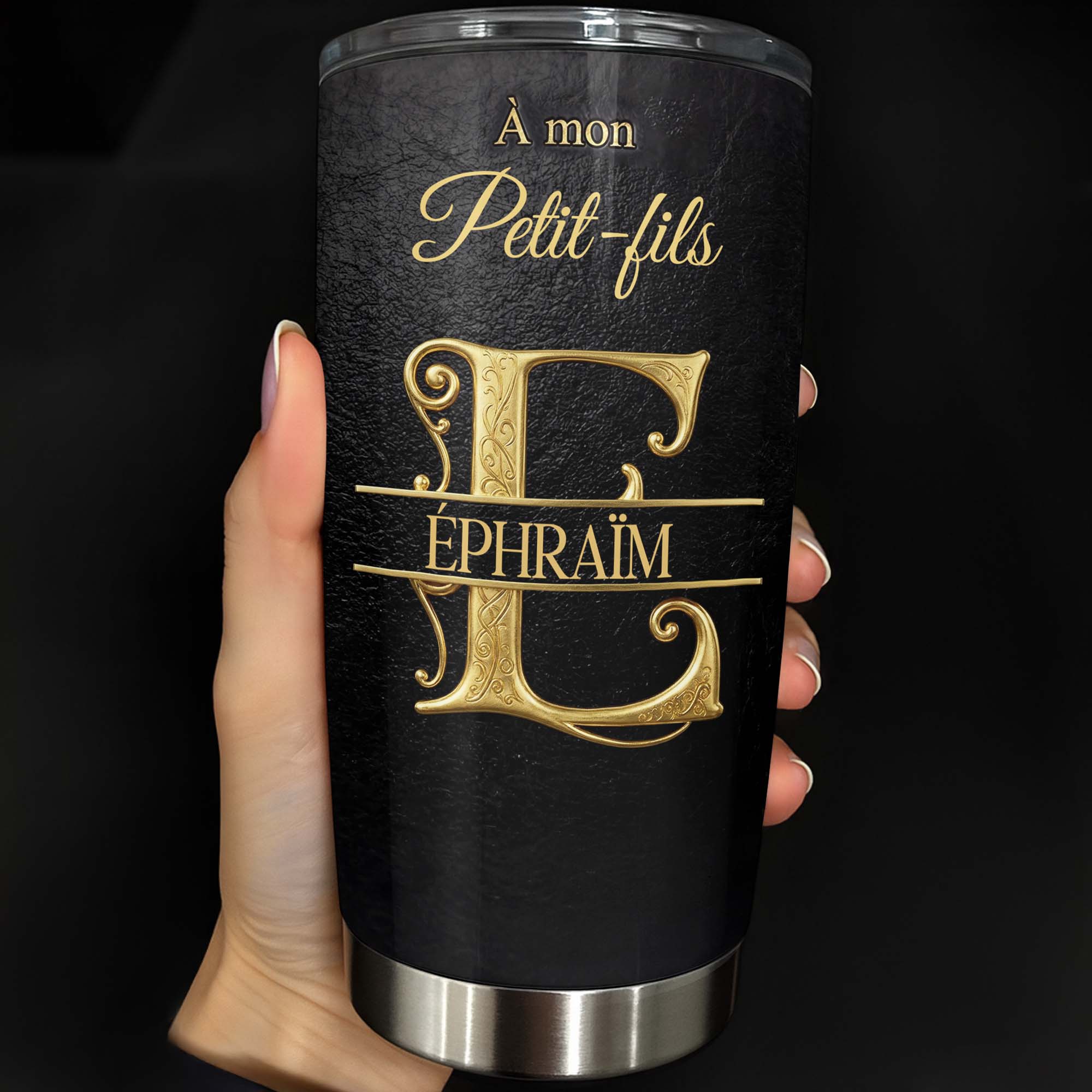 Personalized Stainless Steel Tumbler Custom Monogram Gift for Grandson Tumbler GradoCreations