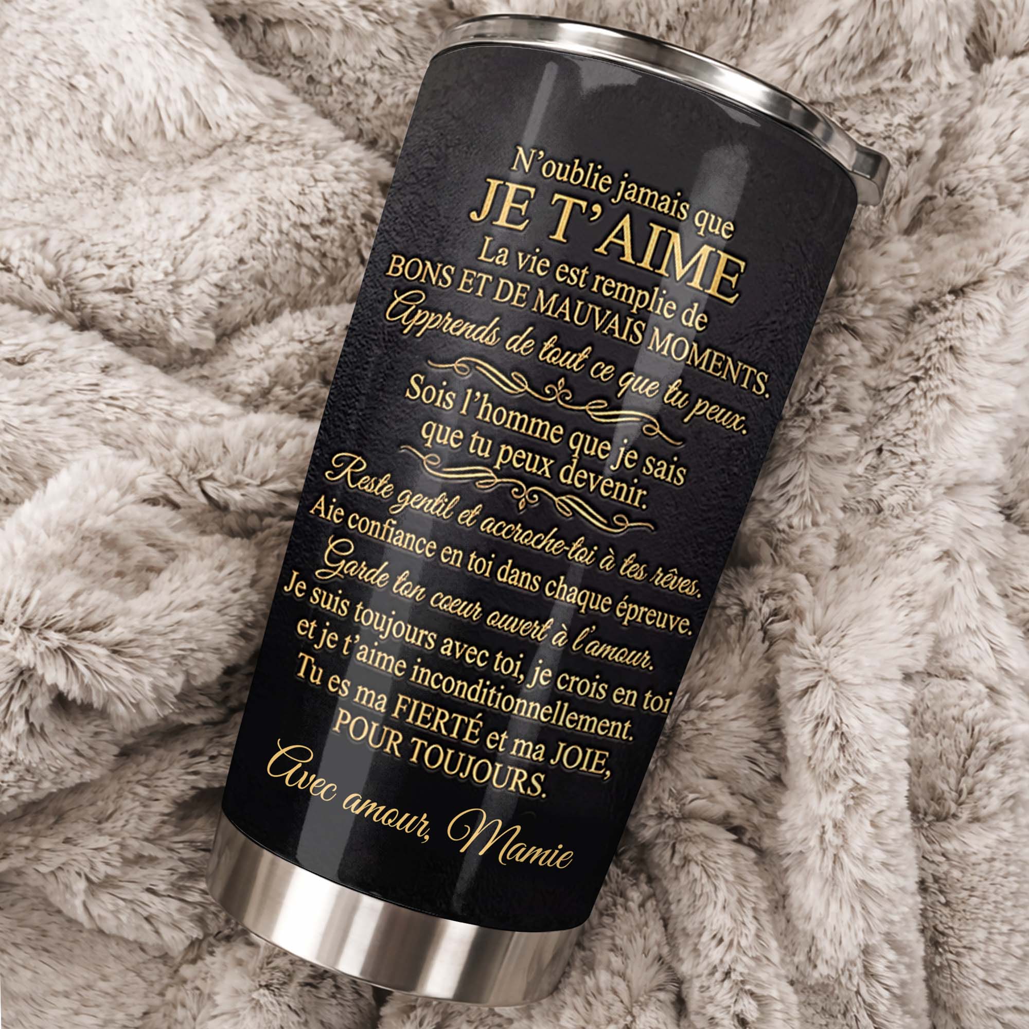 Personalized Gold Monogram Tumbler for Grandson 20oz Gift 20oz Tumbler GradoCreations