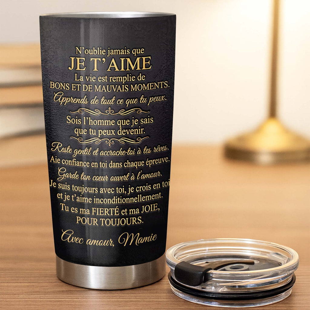 Personalized Gold Monogram Tumbler for Grandson 20oz Gift 20oz Tumbler GradoCreations