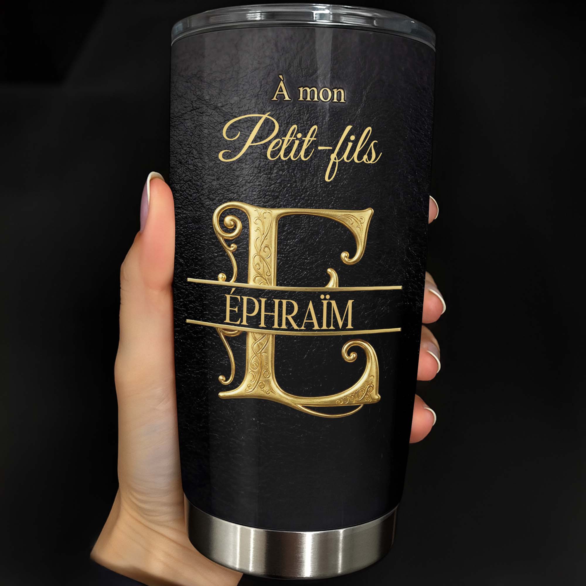 Personalized Gold Monogram Tumbler for Grandson 20oz Gift 20oz Tumbler GradoCreations