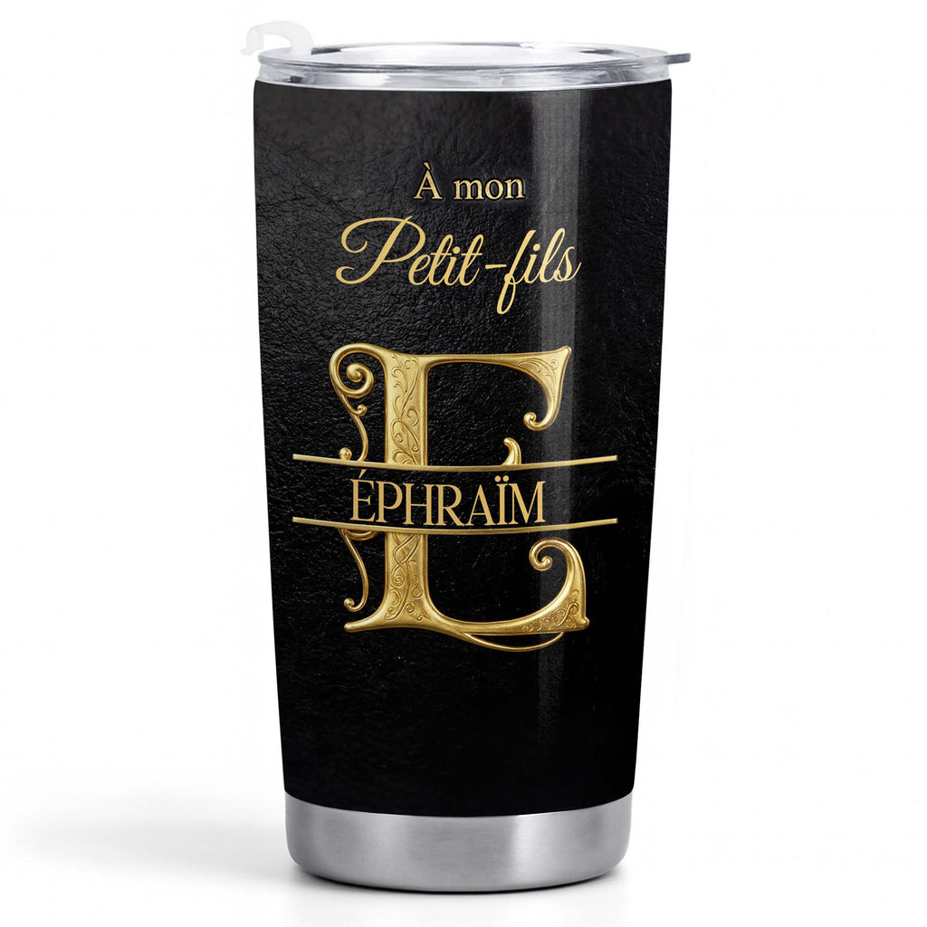 Personalized Gold Monogram Tumbler for Grandson 20oz Gift 20oz Tumbler GradoCreations