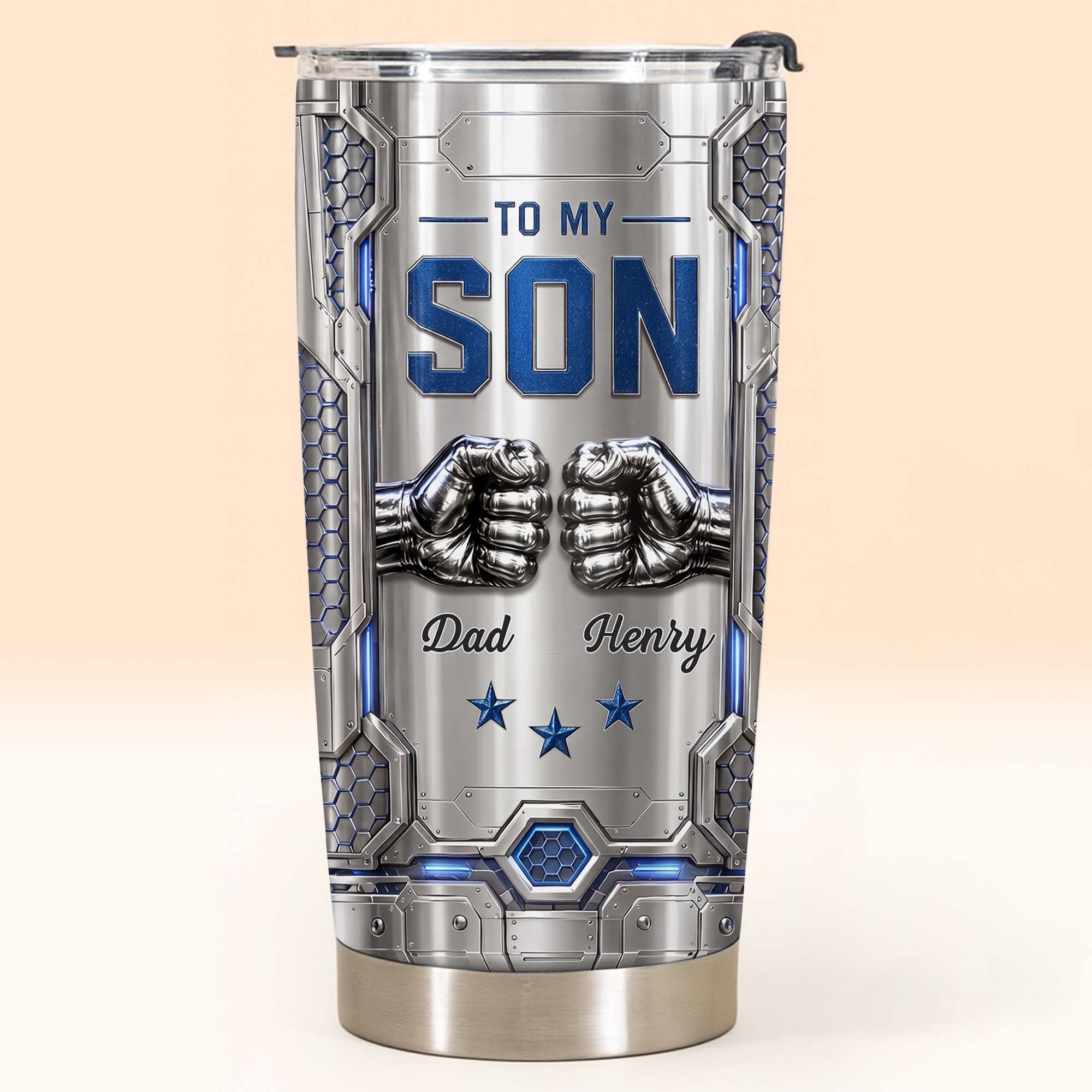 Personalized Stainless Steel Tumbler Custom Name for Son Gift Tumbler GradoCreations