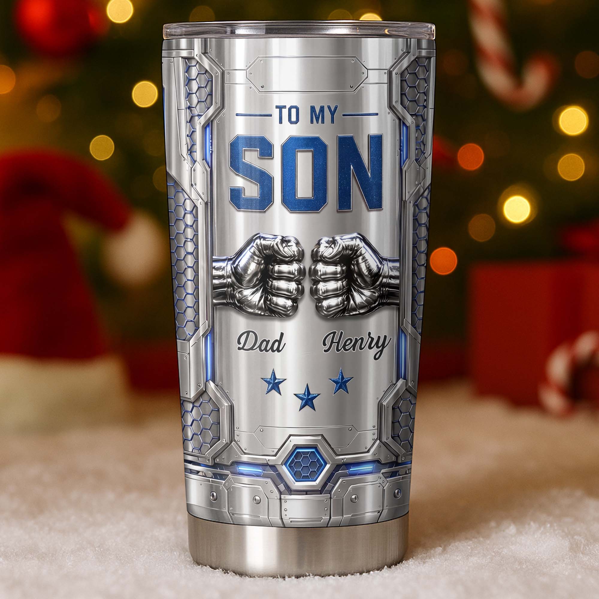 Personalized Stainless Steel Tumbler Custom Name for Son Gift Tumbler GradoCreations