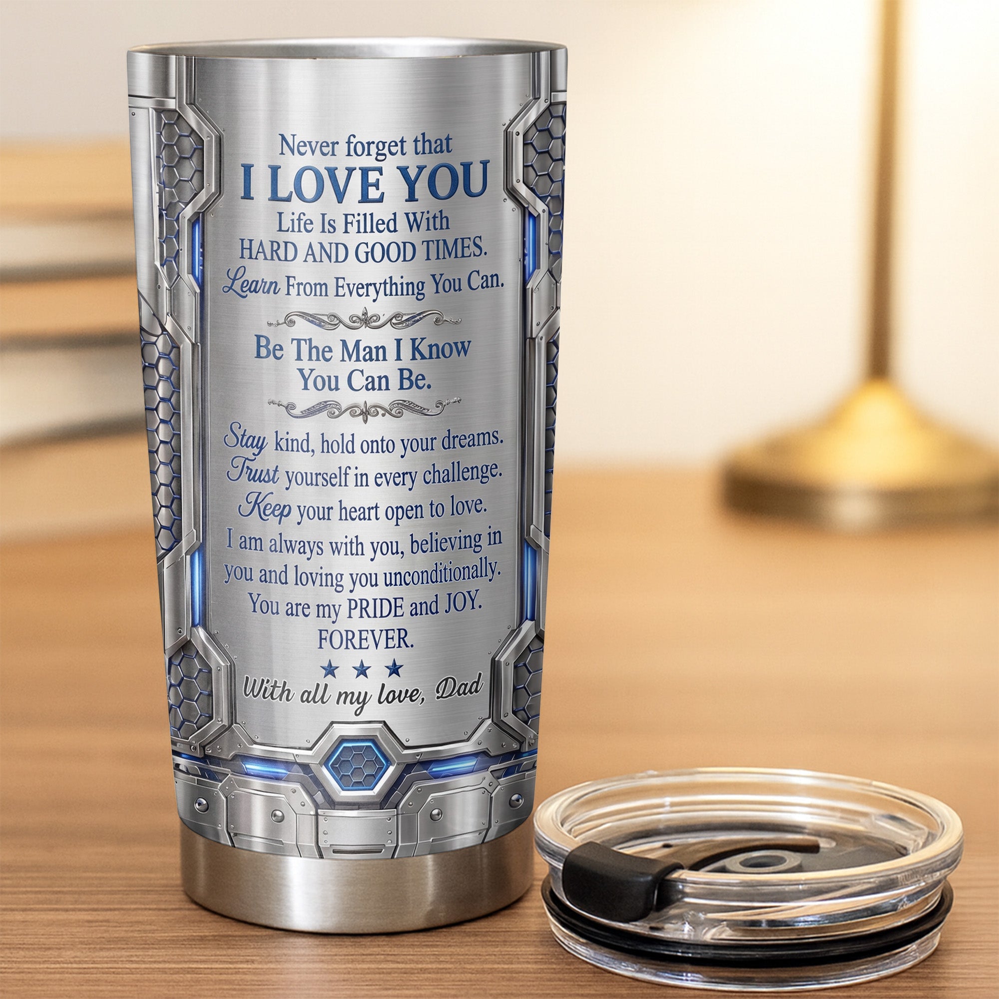 Personalized Stainless Steel Tumbler Custom Name for Son Gift Tumbler GradoCreations