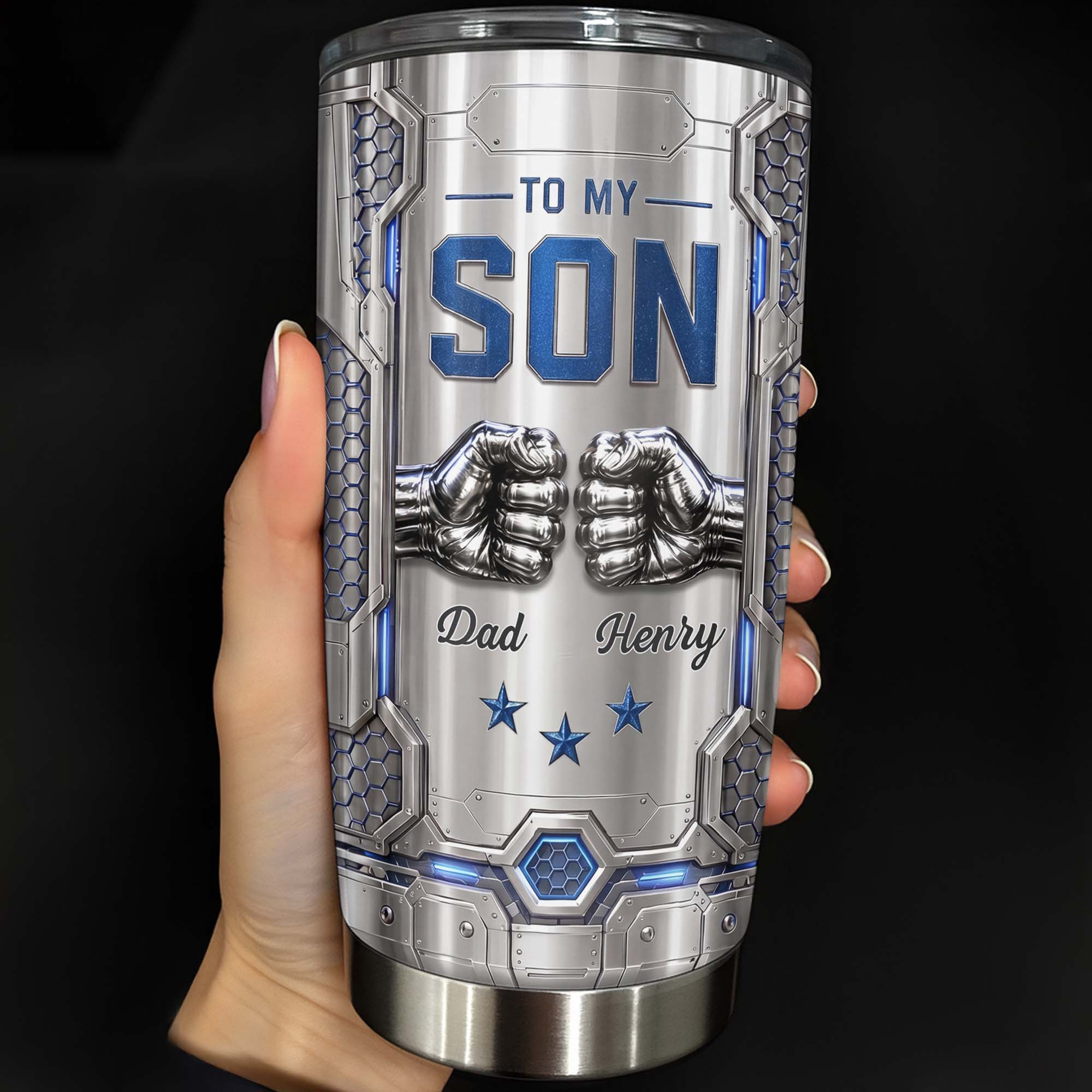 Personalized Stainless Steel Tumbler Custom Name for Son Gift Tumbler GradoCreations