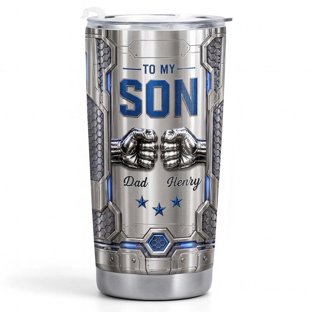 Personalized Stainless Steel Tumbler Custom Name for Son Gift Tumbler GradoCreations