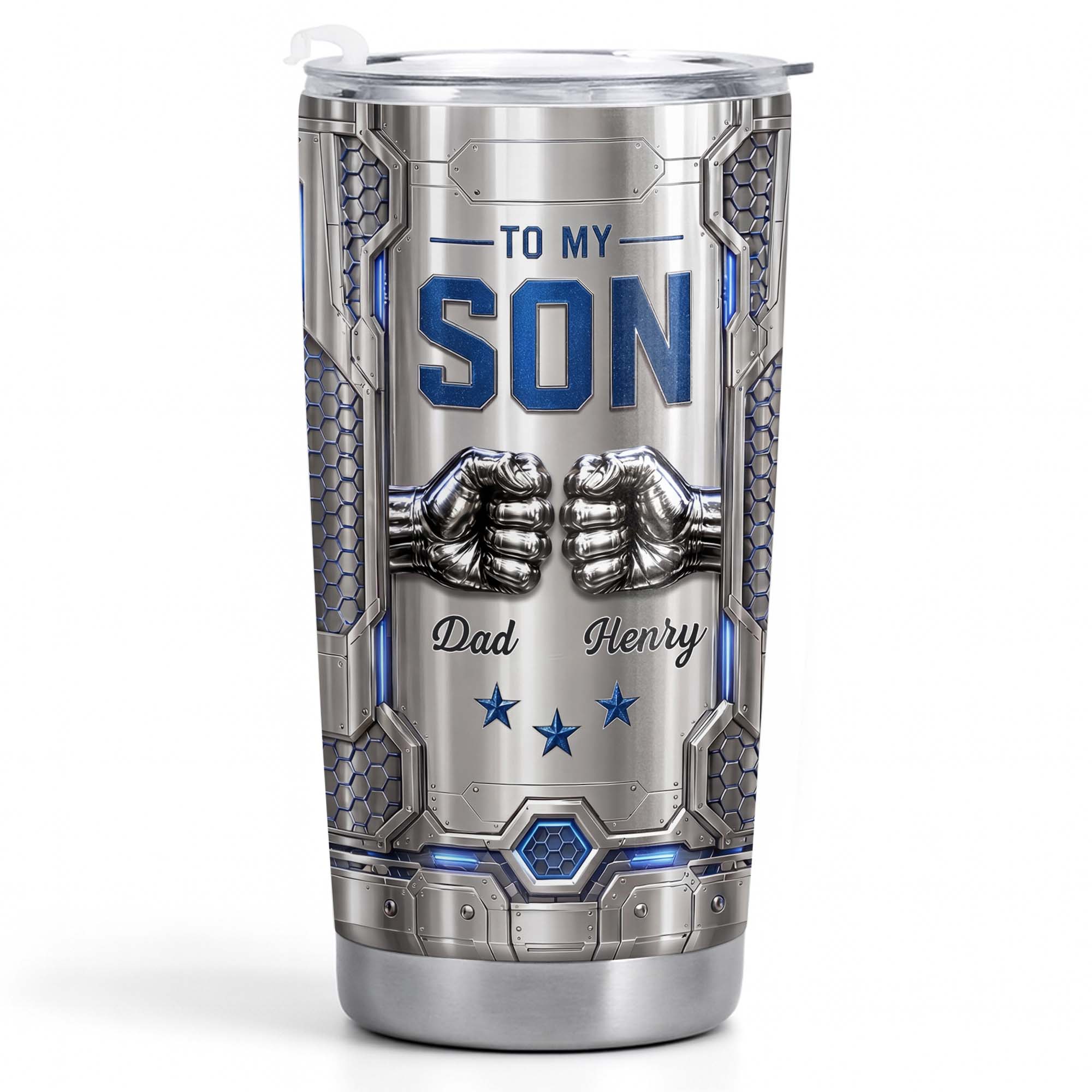 Personalized Stainless Steel Tumbler Custom Name for Son Gift Tumbler GradoCreations