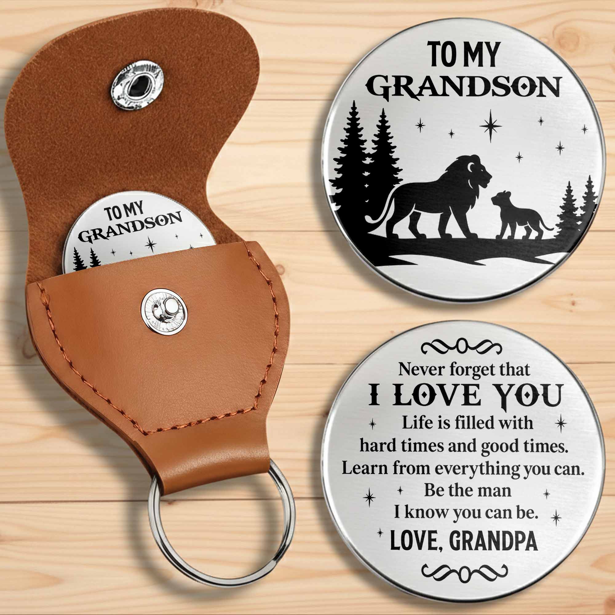 Personalized Pocket Hug Custom Message for Grandson Gift Pocket Hug GradoCreations