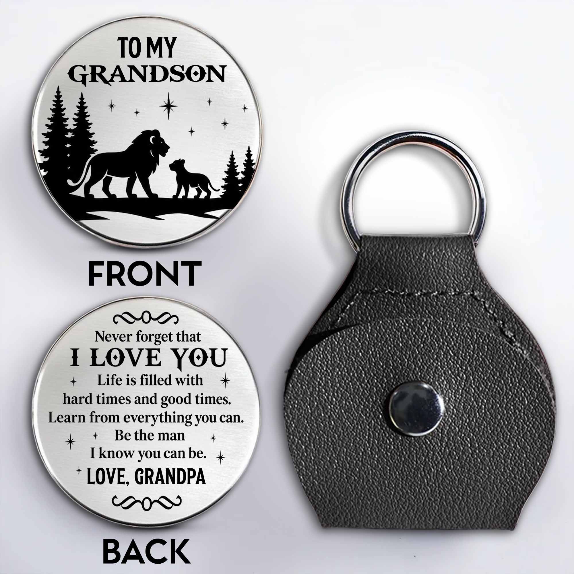 Personalized Pocket Hug Custom Message for Grandson Gift Pocket Hug GradoCreations