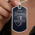 Personalized Dog Tag Necklace Custom Name Gift for Grandson Dog Tag Necklace GradoCreations