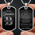 Custom Name Silver Dog Tag Necklace Personalized for Grandson
