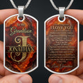 Personalized Dog Tag Necklace Custom Initial for Grandson